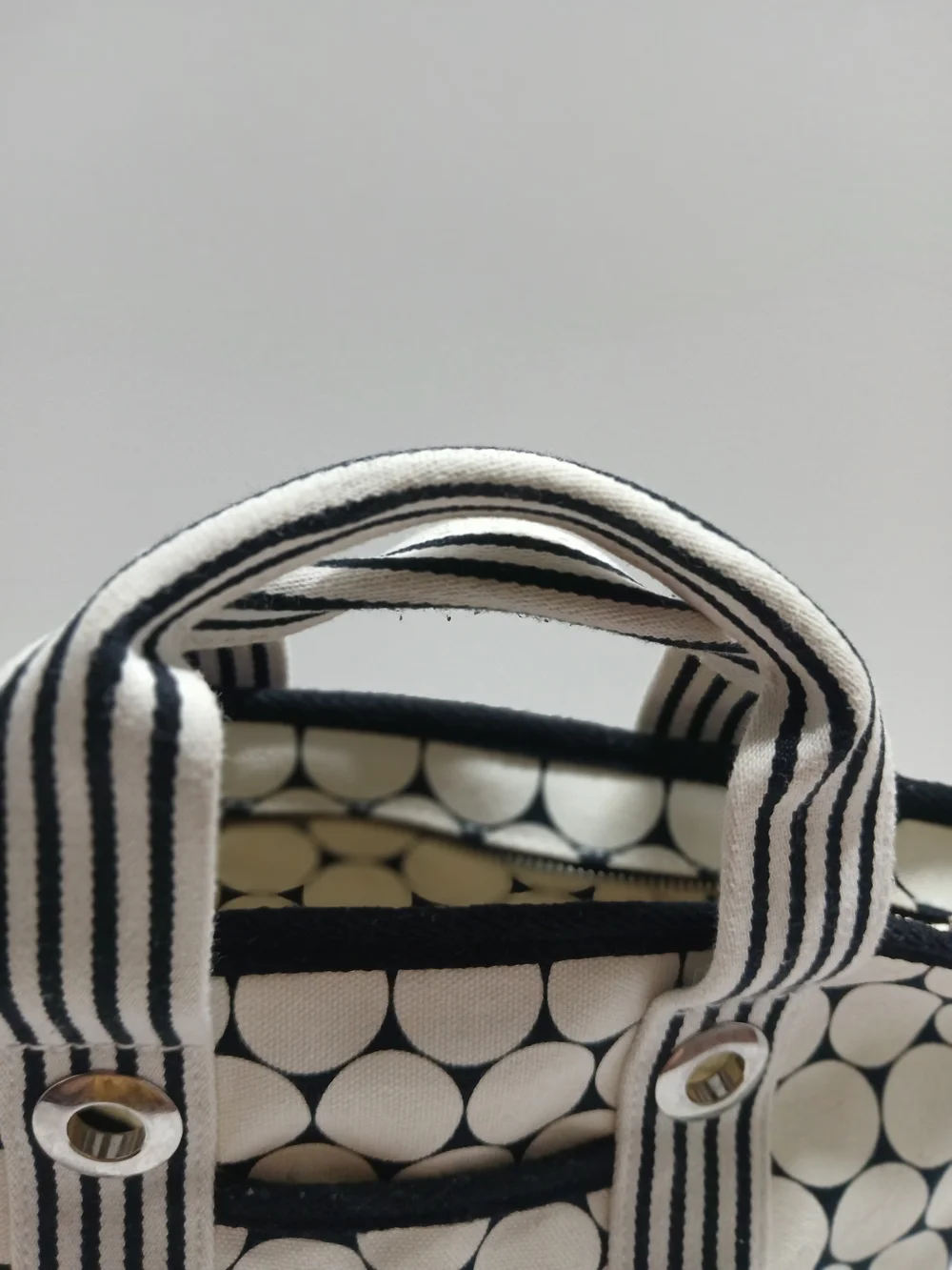 Lacoste Polka Dot Canvas Mini Tote Bag in White and Black